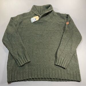 NWT Royal Robbins Banff Knit Wool-Blend Sweater, Shawl Collar, Green - Mens XXL